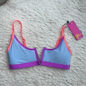 NWT OneOne Swimwear Bikini *Top Only* Jenna Kailua Blue Purple Small New